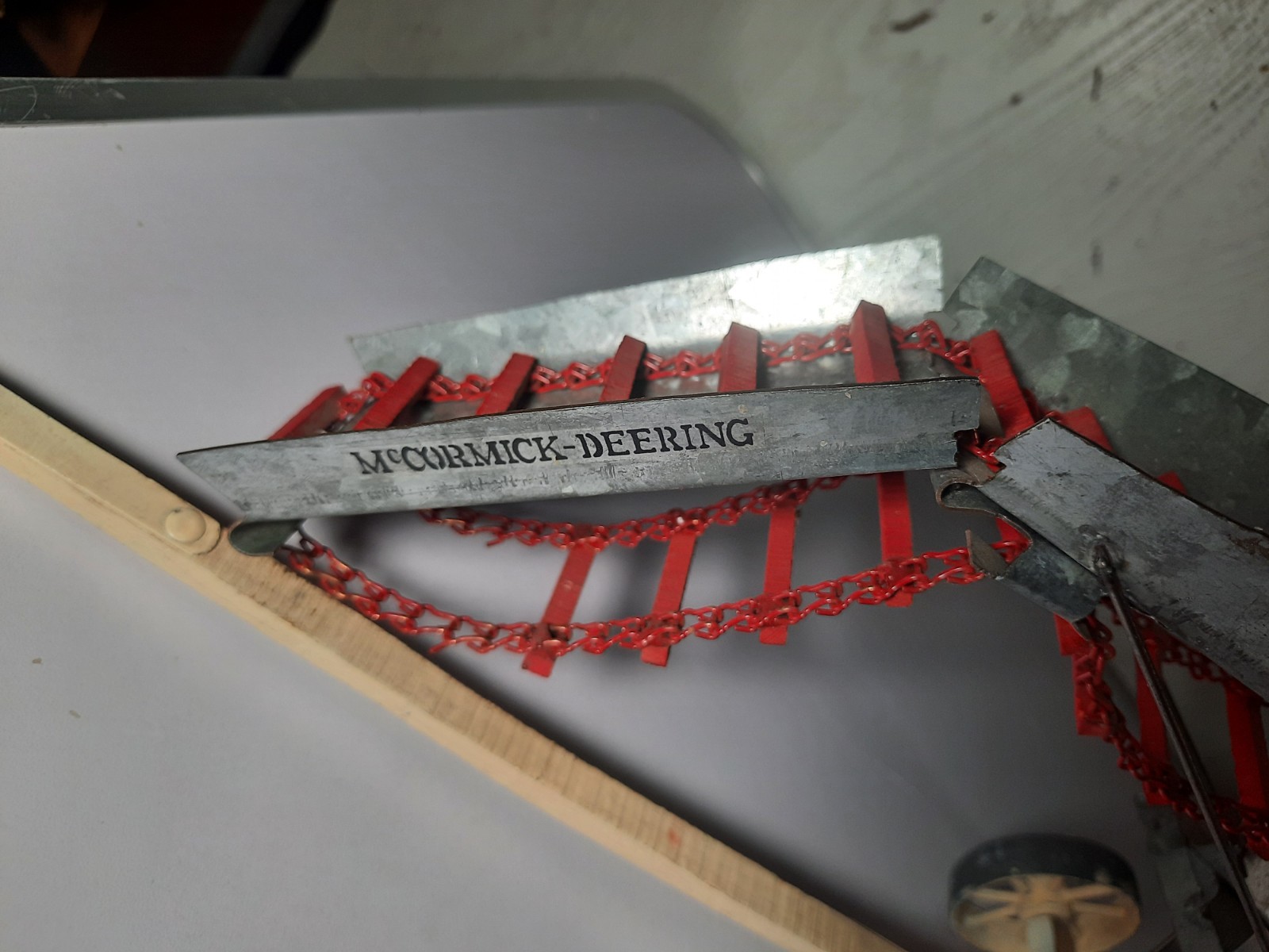 Rare McCormick Deering Thresher Galvanized Steel Model for Repair Broken Wheel