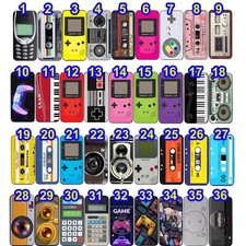2X Retro Radio Cassette Tape Gameboy Camera PS Console Black TPU Gel Back Case