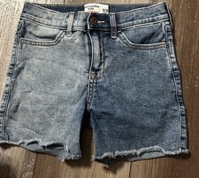 Abercrombie Kids High-Rise Denim Shorts   Size 9/10 Bike Shorts frayed 2 Tone