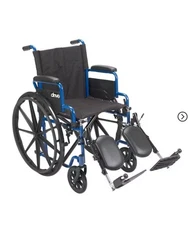 Blue Wheelchair 20" w/ Flip Desk Arms & Elevating Leg Rest - Drive Medical