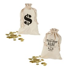 Geldsack mit Dollarzeichen Bankräuber Sack 30x48 cm Stoffsack Räuber Geldbeutel