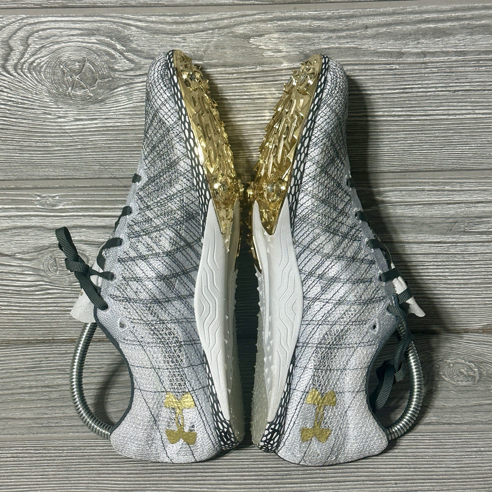 UNDER ARMOUR UA HOVR Shakedown Track Field Racing Spikes Halo Grey Men's Size 8 thumbnail 6