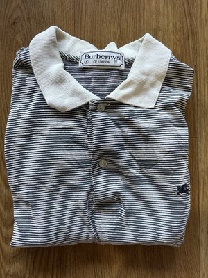 Burberrys of London Poloshirt Gestreift Blau Weiß VINTAGE Gr. 9 Brinsey Designer