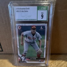 Bowman 2018 Draft Alec Bohm 1st Bowman #BD-25 CSG 9 Phillies Baseball