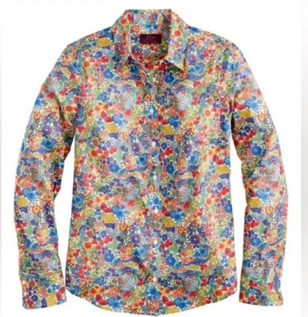 Camisa J Crew Liberty Perfect 14 Margaret Annie Floral Abotonada Manga Larga Foto 2 de 4