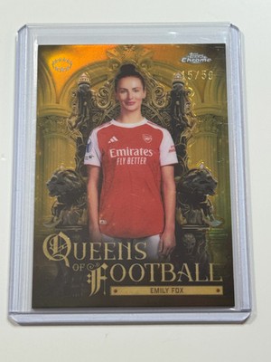 2025-26 Topps Chrome Women's UWCL Queens Of Football Gold #2 Emily Fox 15/50