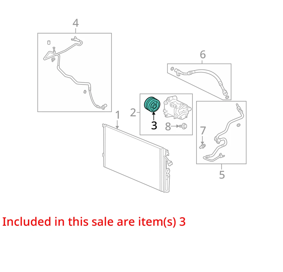 FITS 2004-2007 CHEVROLET SATURN COBALT ION CLUTCH KIT A/C 15923804 - NEW OEM - Image 3 of 4