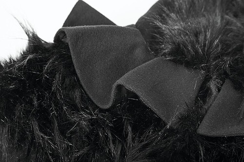 New PYON PYON Gothic Lolita Warm Winter Black Poncho Fur Cape LY050 AUS STOCK - Picture 12 of 16