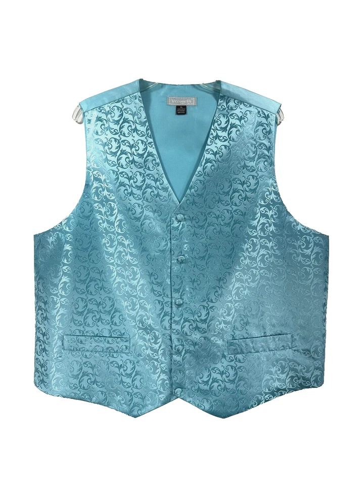 Veronelli Men's Turquoise Vest Turquoise Back 100% Polyester Size XL - Image 2 of 3