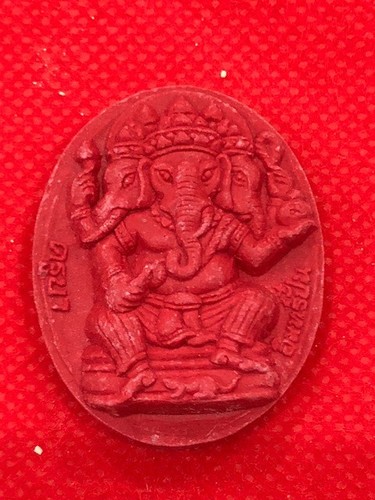 Rare!Phra Pikanet Ruesri Kruba Jaow Inpan Hindu Old Thai Amulet Buddha Red Wan - Picture 2 of 11