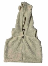 Carter  s Infant Girl Sherpa Fleece Zip-up Hooded Vest 9 Months Hoodie With Ears