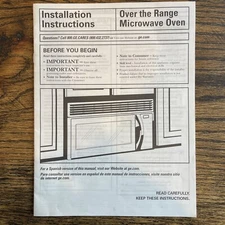 GE Over The Range  Microwave Oven Installation Instructions guide AVM4160