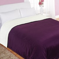 Large Snuggle Soft Teddy Sherpa Throw Over Blanket King Size Aubergine Purple Large Snuggle Soft Teddy Sherpa Throw Over Blanket King Size Aubergine Purple