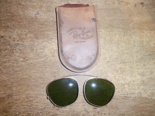 Vintage Ray-Ban USA CLIP-ON Green Eyeglasses Sunglasses Lenses USA With Case