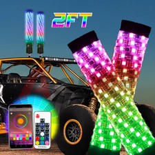 2024 NEWEST Thick LED Whip Spiral Chasing RGB 2FT Fat Whip Light For Polaris UTV