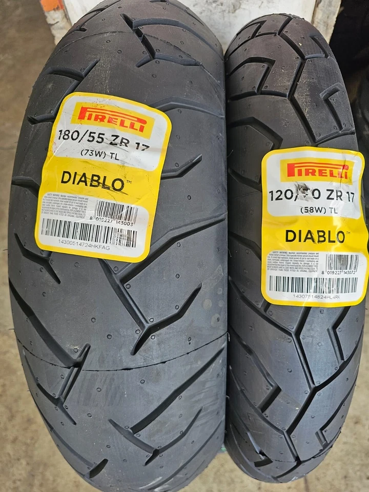 Coppia 120/70 ZR17 58W 180/55 ZR17 73W PIRELLI DIABLO DOT 23/25 - Immagine 2 di 3
