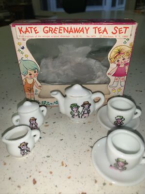 VTG KATE GREENWAY TEA SET FOR TWO IN ORIGINAL BOX IN GREAT SHAPE. JAPAN