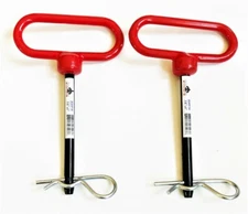 2 GOLIATH INDUSTRIAL RED HANDLE 3/8" X 4" TRACTOR HITCH PINS WAGON TRAILER RHP38