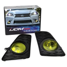 JDM 3000K Yellow Fog Lights w/ Bezel Garnish Covers For 13-15 Lexus GS F-Sport