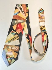 Vintage Buffalo Bay Neck Tie ~ Pergo Color Tile Promotional Print ~ 58" L/88mm W