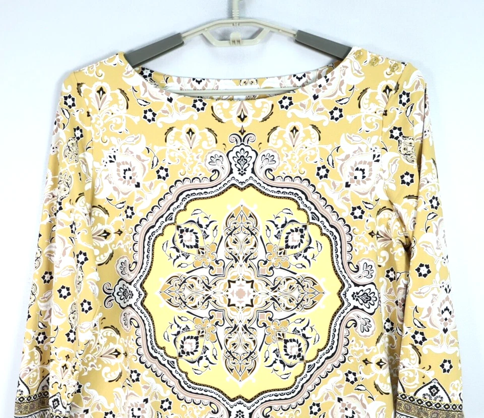 CHARTER CLUB Women's Stretch Nylon Tunic Blouse 3/4 Sleeve Geometric Size XL - Image 3 of 4