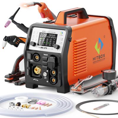 Powerful 200Amp Welder Plasma Cutter 6IN1 Gas Gasless MIG TIG Stick Cut Machine
