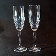 SCHOTT ZWIESEL ALEXA CHAMPAGNE FLUTES, Cut Lead Crystal, 9", 10 Oz, Germany, 2PC