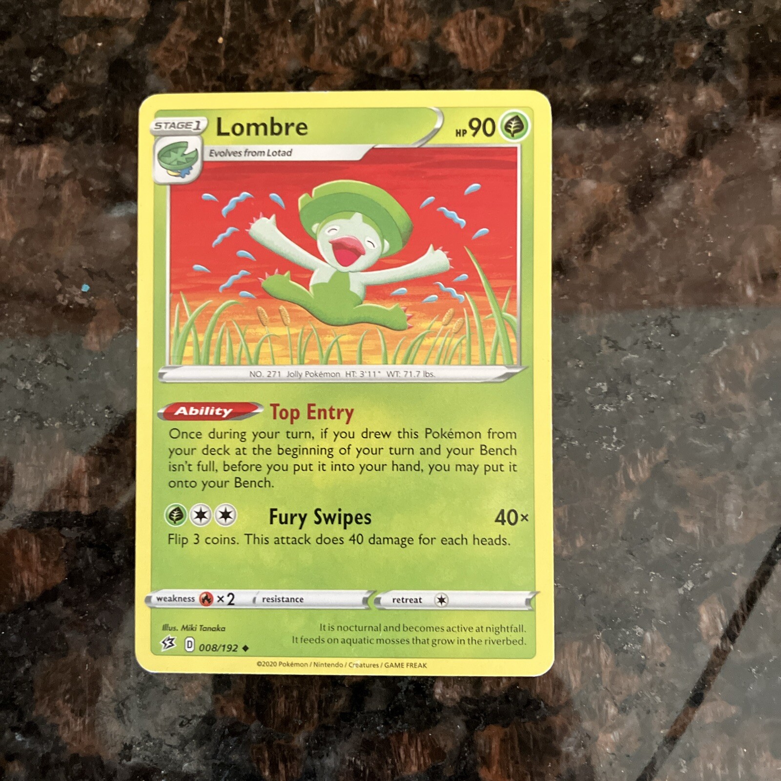 Lombre 8/192 - SWSH Rebel Clash - Uncommon - Pokemon Card - M/NM
