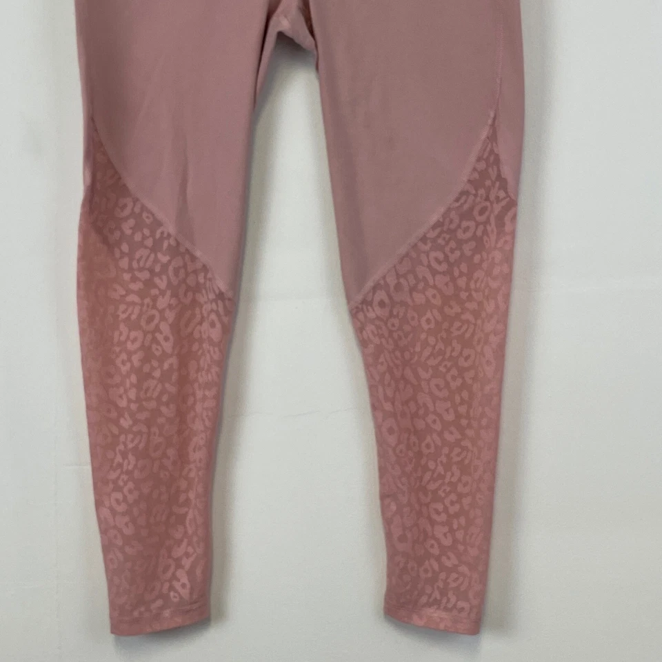 Victoria Sport Womens Medium Short Sheer Animal Knockout Pants Leggings Pink - Image 2 of 4
