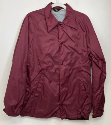 Sir Jac Herren Vintage USA Coach Jacke Burgund Kleine Brustumfang 44 Zoll