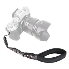 Black Camera Wrist Strap Heavy Duty Safety Neoprene Wrist Strap + Quick Release