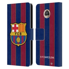 OFFICIAL FC BARCELONA 2020/21 CREST KIT LEATHER BOOK CASE FOR MOTOROLA PHONES