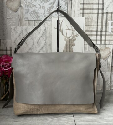 Schöne ALL SAINTS Paradise Satchel grau Tasche Handtasche