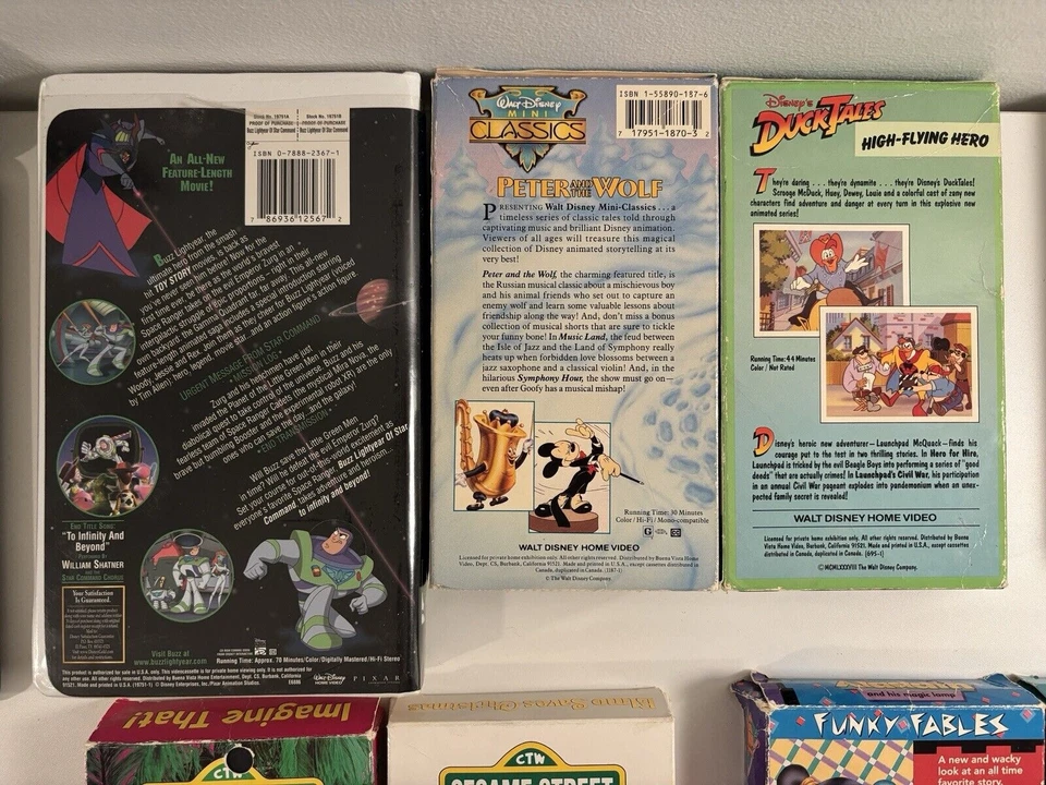 VHS Tapes Lot of 13 Movie Disney Sesame Street Snoopy Titanic Vintage Foto 3 de 4