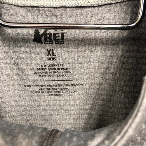 Top REI uomo XL stile jersey grigio 1/4" zip manica lunga - Foto 3 di 7