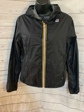 K-way Giubbino Bambina Lily Jersey K007a00 Jacket Hooded Waterproof Black Sz 7