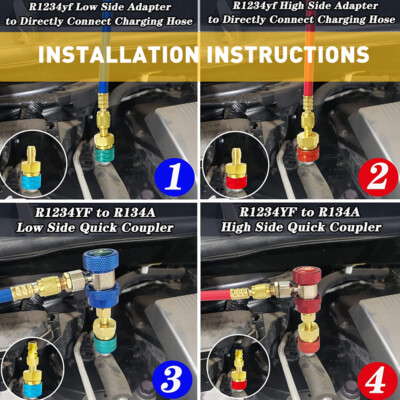 FIXFY 3-in-1 – set: slang met manometer adapter reserve koelmiddel R1234YF met olie en afdichtmiddel – voor voertuigen vanaf bouwjaar 2017 – zelf de airconditioning vullen