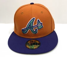 Atlanta Braves Hat 7.5 Orange Blue New Era 59Fifty Anniversary Cactus Fruit Cap