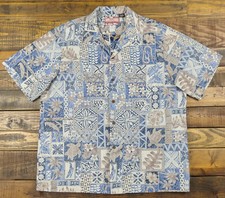 New RJC Symbols Inside Out Print Tropical Aloha Hawaiian Shirt Size XL USA Made