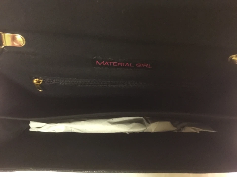 Material Niña Bandolera, Bolso sin asas, Muñequera, Cartera Convertible Dorado Pequeño Foto 3 de 3