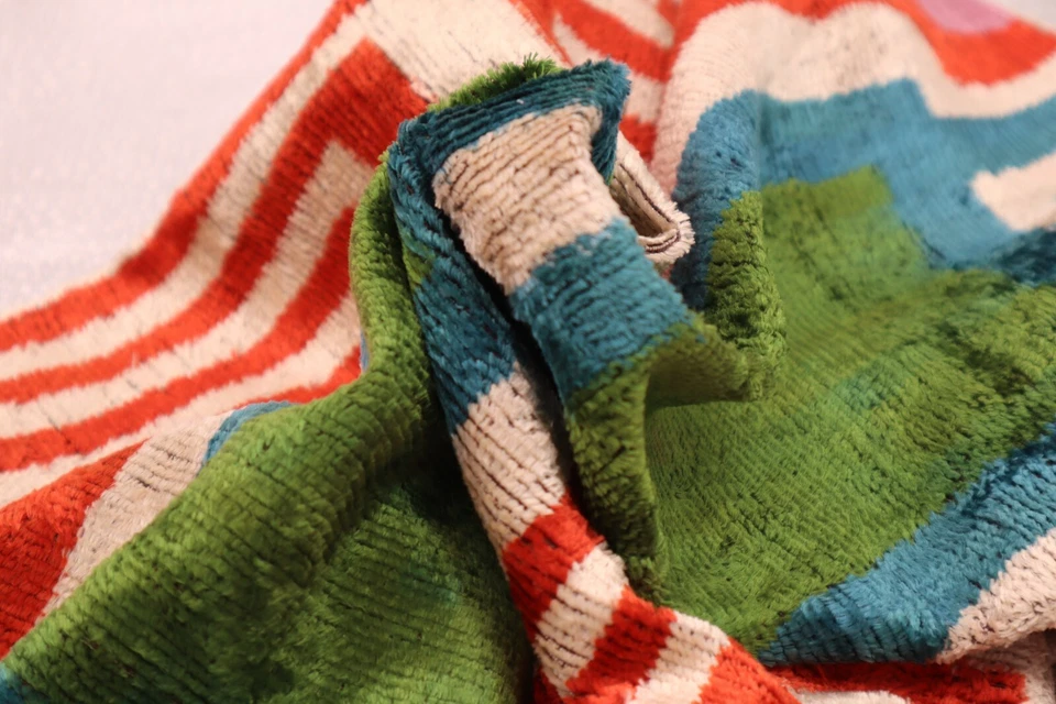 Funda de terciopelo con inserción de pluma rosa hecha a mano 16 x 24 pulgadas (40 x 60 cm) Foto 4 de 4