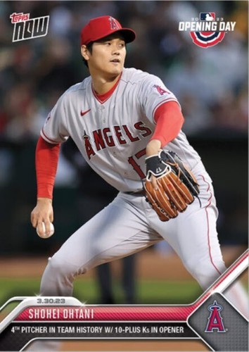 Shohei Ohtani - 2023 TOPPS NOW Card 11 - Opening Day 10 Strikeouts Ks Record