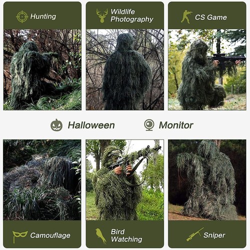 Traje SLSY Ghillie 3D Camuflaje Caza Adecuado para Unisex Adultos/Jóvenes Caza - Imagen 28 de 57