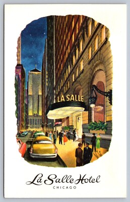 Postcard Chicago IL La Salle Hotel Artist Rendering