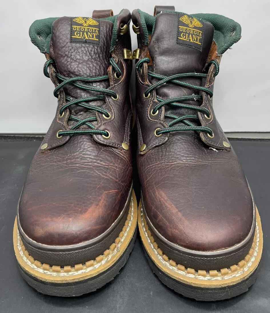 Georgia Giant G6274 Work Boots Brown Leather Mens Size 12 Wide Fast Shipping