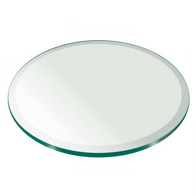 Pro Safe Glass 24'' Round Tempered Glass Table Top 1/2'' Thick Bevel Edge