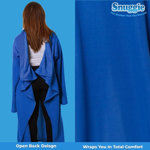Snuggie Super Soft Fleece Wearable Blanket w/ Sleeves FREE Booklight Blue NIB - Picture 7 of 7