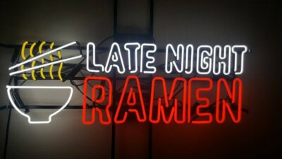 Late Night Ramen Japanese Food Sushi 24''x10'' Neon Light Sign Lamp Display Decor