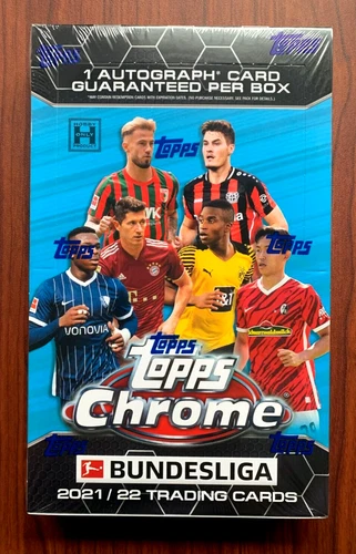2021-22 Topps Chrome Bundesliga Hobby Box Soccer Trading Cards SEALED - 1 AUTO