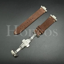 Suede Leather Watch Band Strap Clasp Fits Tissot PRX Adapter Quick Release Brown